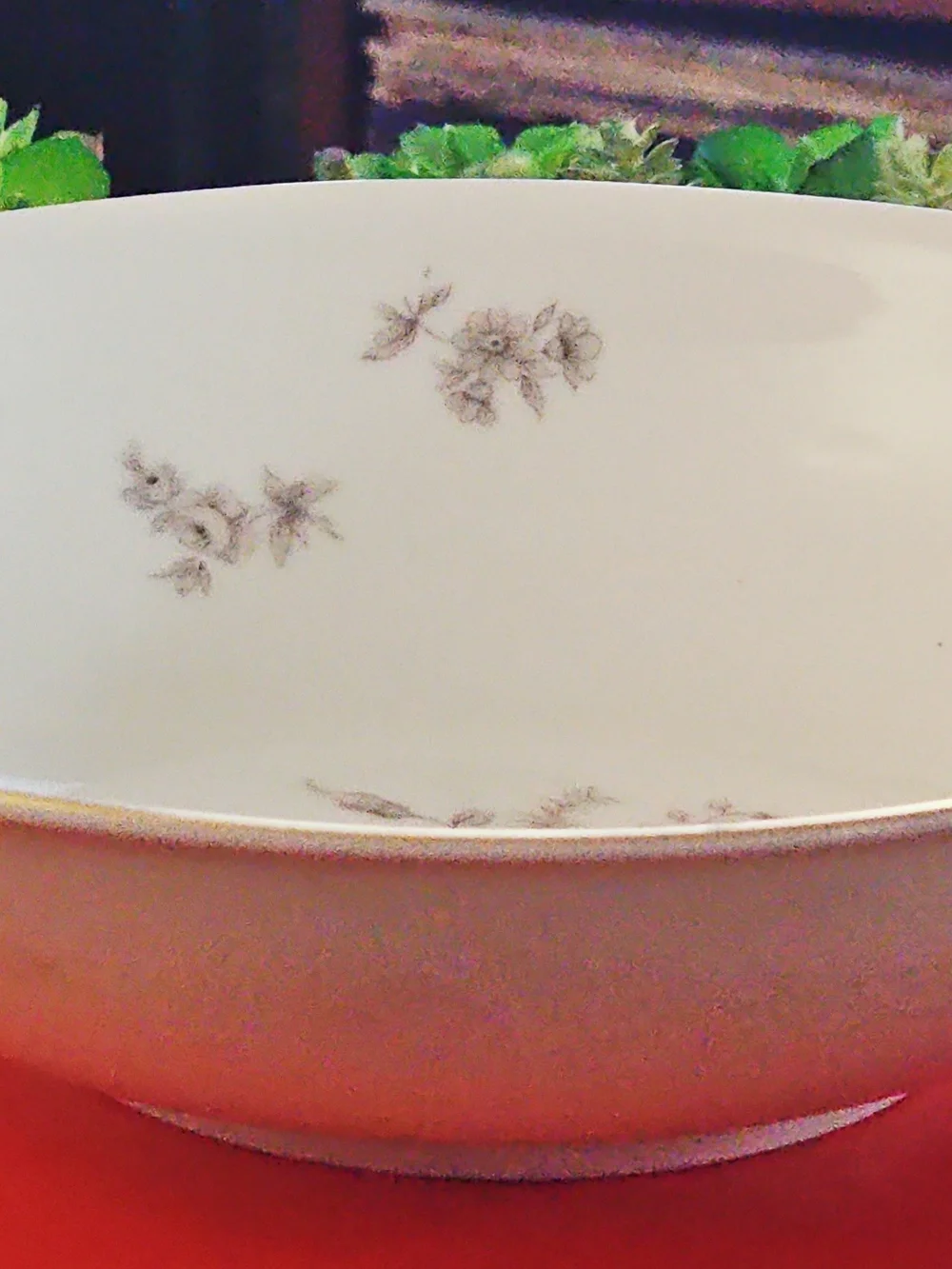 Vintage Amcrest Shadow Rose Fine China Serving Bowl with Gold Trim